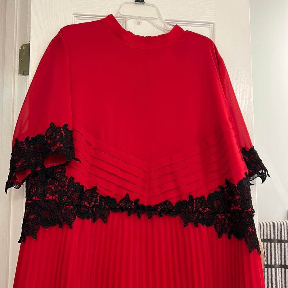 asos chiffon dress with lace sz 22